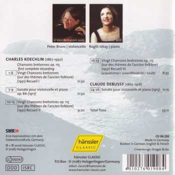 CD Charles Koechlin: Chansons Bretones Op. 115 / Cello Sonata Op. 66