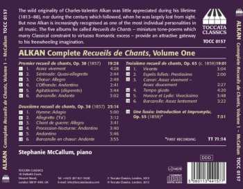 CD Charles-Valentin Alkan: Complete Recueils De Chants Volume One: Books 1 And 2, Op. 38; Book 3, Op. 65; Une Fusée, Op. 55