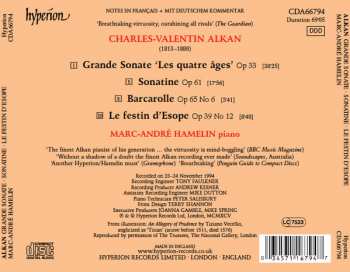CD Charles-Valentin Alkan: Grande Sonate 'Les Quatre Âges' . Sonatine . Le Festin D'Esope
