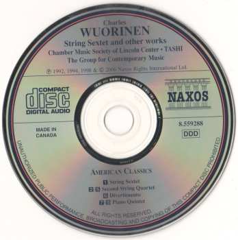 CD Charles Wuorinen: String Sextet And Other Works