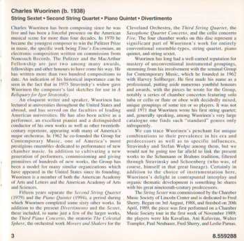 CD Charles Wuorinen: String Sextet And Other Works