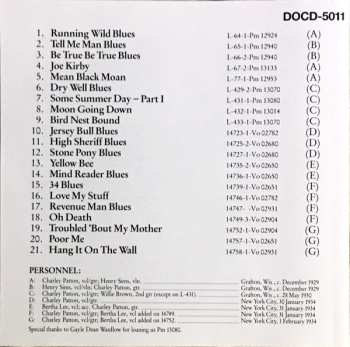 CD Charley Patton: Complete Recorded Works In Chronological Order Volume 3 (December 1929 to 1 February 1934)