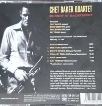 CD Chet Baker Quartet: Burnin' At Backstreet