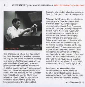 CD Chet Baker Quartet: Chet Baker Quartet With Russ Freeman. The Legendary 1956 Session
