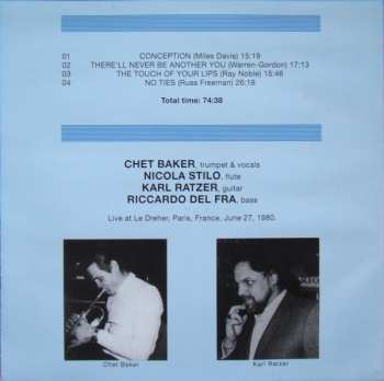 CD Chet Baker Quartet: Live At Le Dreher Club 1980 Friday Concert