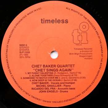 LP Chet Baker: Sings Again