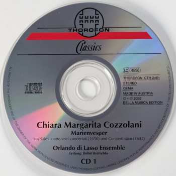 2CD Chiara Margarita Cozzolani: Marien-Vesper