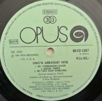 LP Chic: Les Plus Grands Succes De Chic = Chic's Greatest Hits