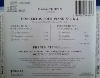 CD Frédéric Chopin: Concertos Pour Piano N°1 Et 2