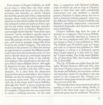 CD Frédéric Chopin: 4 Ballades