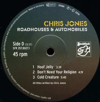 2LP Chris Jones: Roadhouses & Automobiles