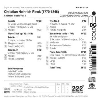 SACD Johann Christian Heinrich Rinck: Chamber Music Vol. 1