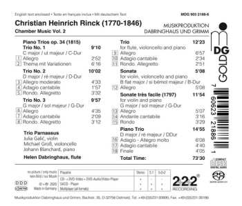 SACD Johann Christian Heinrich Rinck: Chamber Music Vol. 2