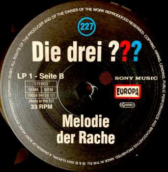 2LP Christoph Dittert: Die Drei ??? 227 - Melodie Der Rache