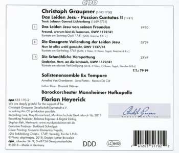 CD Christoph Graupner: Das Leiden Jesu: Passion Cantatas II
