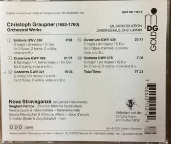 CD Christoph Graupner: Orchestral Works: Overtures, Sinfonias, Concerto