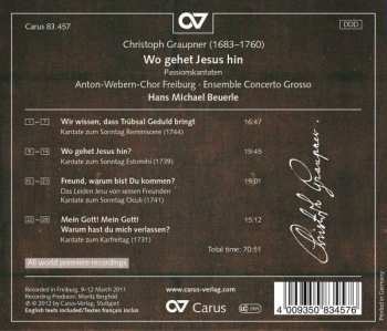 CD Christoph Graupner: Wo Gehet Jesus Hin - Passionskantaten
