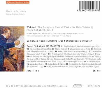 CD Christoph Prégardien: Wehmut: The Complete Choral Works For Male Voices By Franz Schubert, Vol. 4