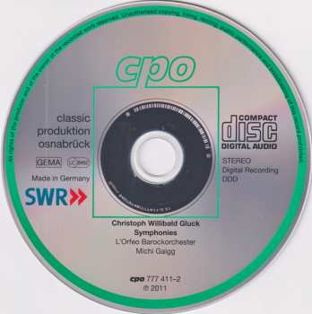 CD Christoph Willibald Gluck: Five Symphonies