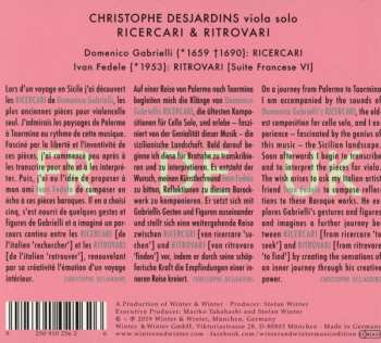 CD Domenico Gabrielli: Ricercari & Ritrovari
