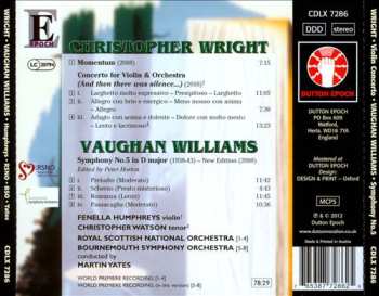 CD Ralph Vaughan Williams: Concerto For Violin & Orchestra 'And Then There Was Silence ...'; Momentum: Symphony No. 5