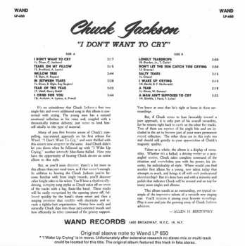 CD Chuck Jackson: I Don't Want To Cry / Any Day Now