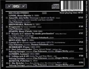 CD Clas Pehrsson: Clas Pehrsson Performs Modern Recorder Music By Linde, Shinohara, Staeps, Hovland, Burkhart, Lundén And Kukuck