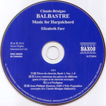 2CD Claude Balbastre: Music For Harpsichord