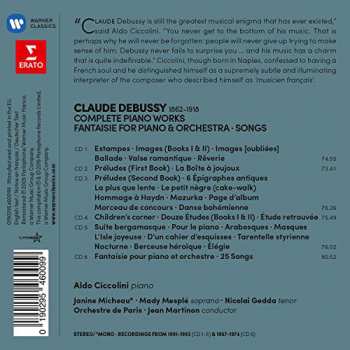 6CD Claude Debussy: Debussy Complete Piano Works - Fantaisie for Piano & Orchestra - Songs - AldoCiccolini