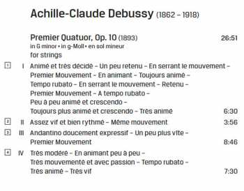 CD Claude Debussy: String Quartet - Piano Trio - Deux Dances - Rêverie 