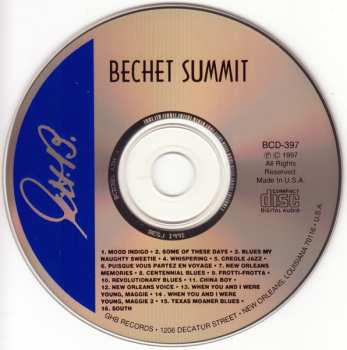 CD Claude Luter: Bechet Summit Sidney Bechet Centennial (1897-1997)