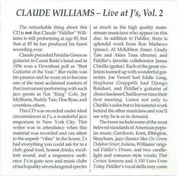 CD Claude Williams: Live At J's - Part 2