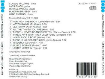 CD Claude Williams Quintet: Call For The Fiddler