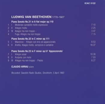 CD Claudio Arrau: Beethoven - Piano Sonatas 31, 32 & 23 'Appassionata'