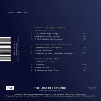 CD Claudio Arrau: The Unreleased Beethoven Recital 1959