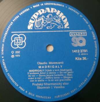 2LP Claudio Monteverdi: Madrigaly