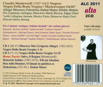 2CD Claudio Monteverdi: Vespro Della Beata Vergine 1610 / Miserere / Stabat Mater / Latin Motets