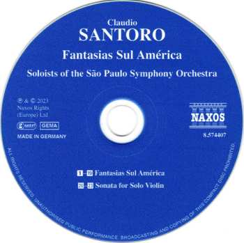 CD Orquestra Sinfônica Do Estado De São Paulo: Fantasias Sul América • Violin Sonata