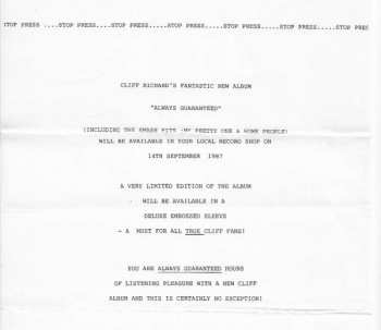 LP Cliff Richard: Always Guaranteed