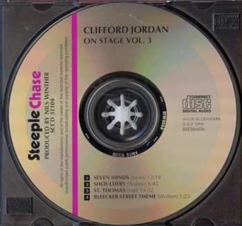 CD Clifford Jordan And The Magic Triangle: On Stage Vol. 3