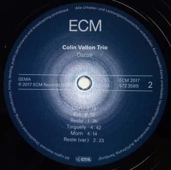 LP Colin Vallon Trio: Danse