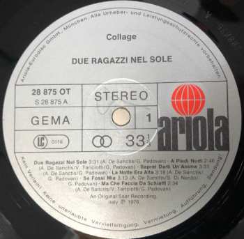 LP Collage: Due Ragazzi Nel Sole CLR