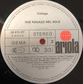 LP Collage: Due Ragazzi Nel Sole CLR