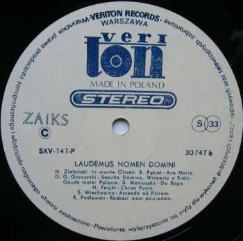 LP Collegium Musicae Sacrae: Laudemus Nomen Domini