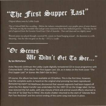 CD Coloured Balls: The First Supper Last Or Scenes We Didn't Get To See