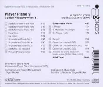 CD Conlon Nancarrow: Player Piano 9 • Vol. 5: Original Compositions And Transcriptions For Player Piano
