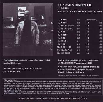 CD Conrad Schnitzler: Con 84 LTD