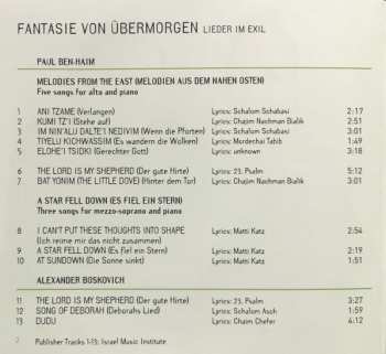 CD Gerold Huber: Fantasie Von Übermorgen. Lieder Im Exil