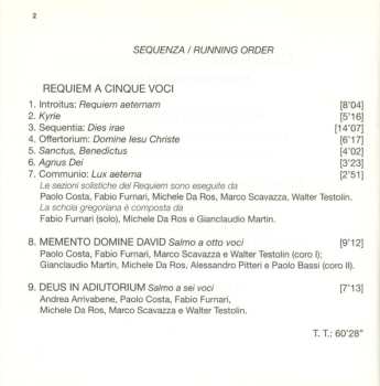 CD Costanzo Porta: Requiem A Cinque Voci