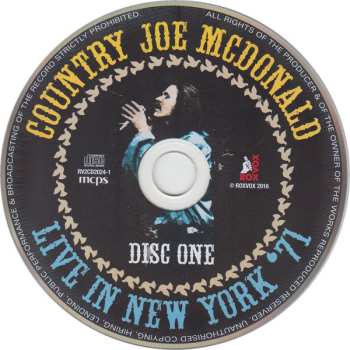 2CD Country Joe McDonald: Live In New York '71